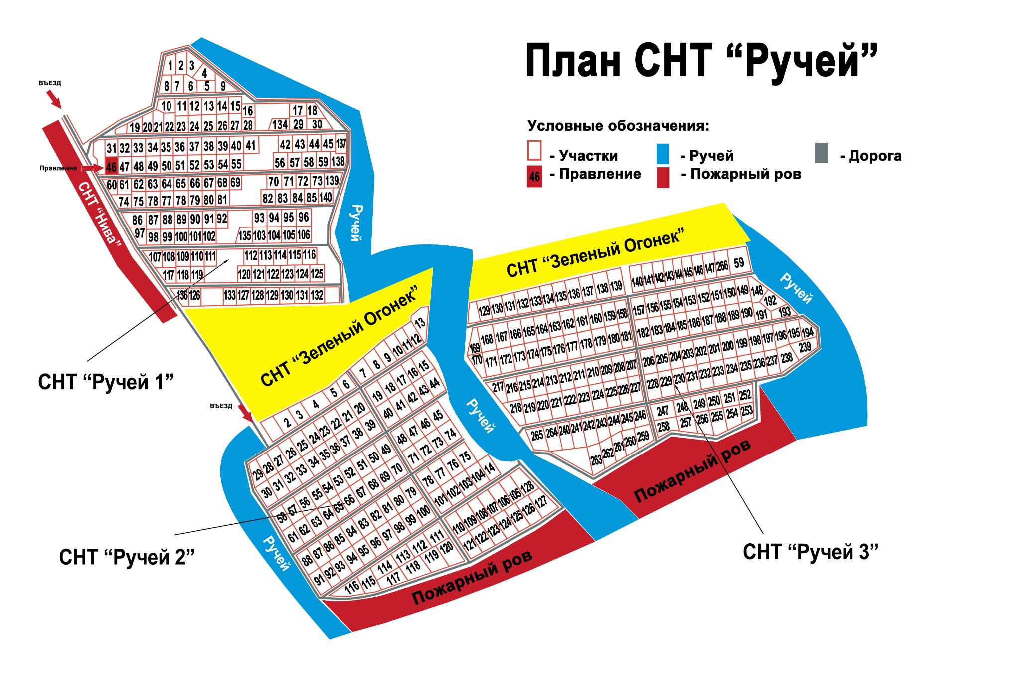 План СНТ Ручей